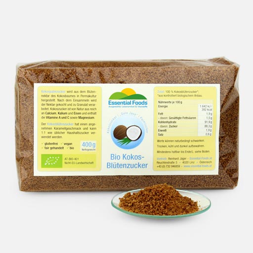 400 g Bio Kokosblütenzucker 400 g Bio Kokosblütenzucker